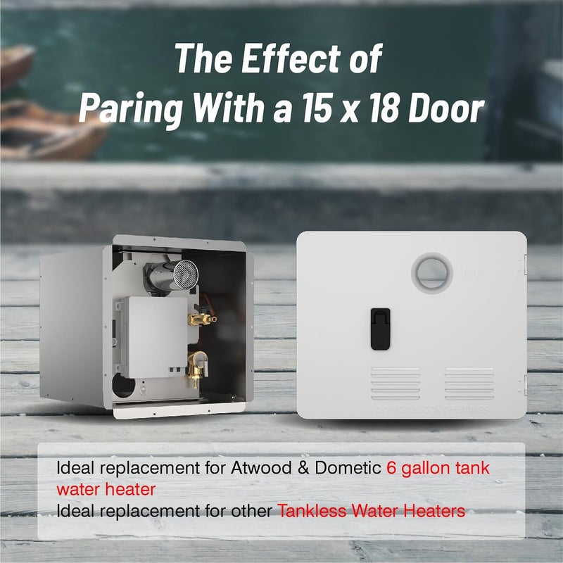 Ranein 15 x 18 Inches RV Water Heater Black Door. ONLY Door kit for RV water heaters - Image 3